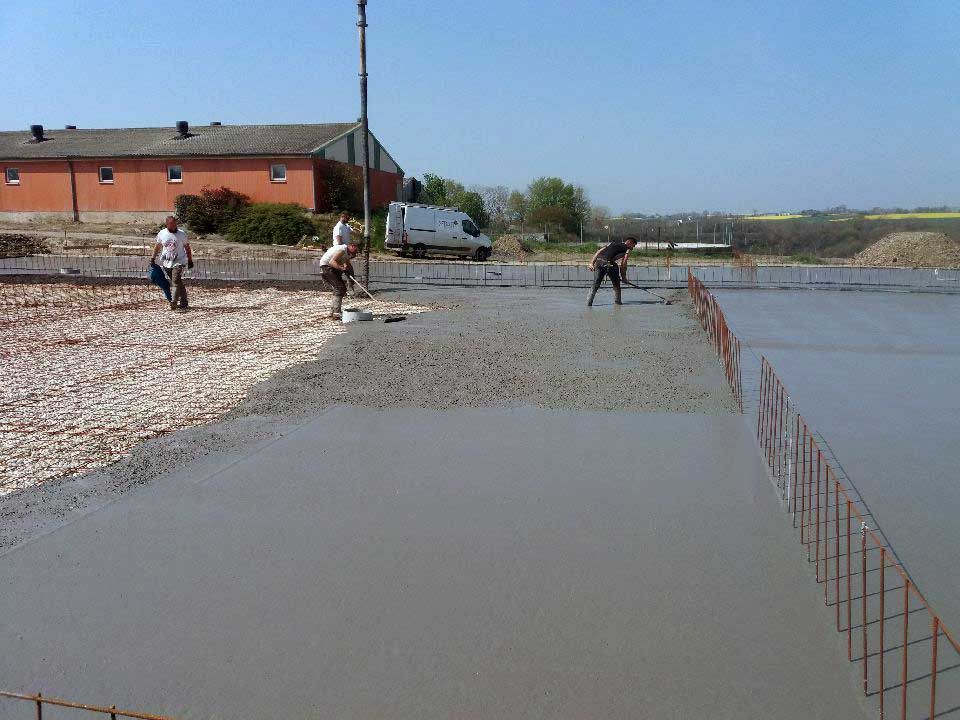 Construction d'une Dale en béton - vue avec ferraillage